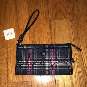 NWT Plaid Coach wristlet